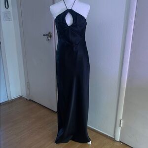 Elegant Black Halter Dress